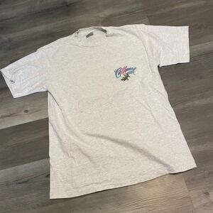 Vintage 1990 Caribbean Soul Parrot Fish T Shirt Mens XL Gray Single Stitch 90s